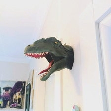Faux Taxidermy T-Rex Wall Mount | Handpainted Dinosaur Trophy Head | Wall Decor picture
