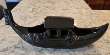 New McCoy Black Gondola Boat Planter Ceramic MCM Vintage VERY RARE picture
