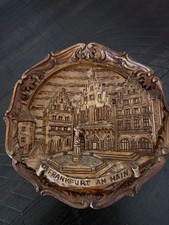 Vintage Frankfurt Am Main Germany Carved Resin 3D Wall Plate Plaque picture