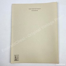 WWII War Department Washington Letterhead Blank Stationery 8x10.5 VTG picture