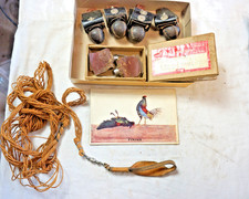 RARE HISTORICAL GAMECOCK SPARRING EQUIPMENT & EARLY BOSTON POST CARD-FOR DISPLAY picture