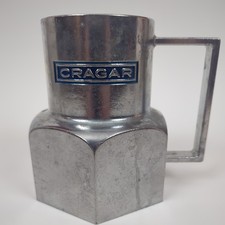 CRAGAR 1970s Chug-A-Lug Mug Metal Nut 20oz Novelty Mechanic Automotive Gift USA picture