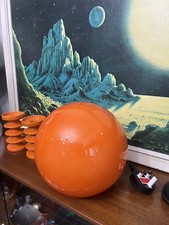 VINTAGE Habitat ORANGE SPACE BALL Space AGE GLASS LAMP Mid Century Guzzini X picture