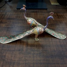 Antique Brass Peacock Home Decoration Set, Brass Shoe Horn, Brass Peacock Pair picture