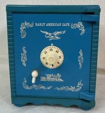 VTG Early American Safe - Robin Egg Blue - First National Bank Of Houma, La. picture