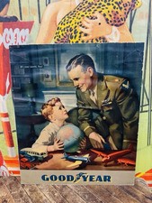 VINTAGE 1945 GOODYEAR TIRES ITS YOUR WORLD SON SIGN US AIR FORCE ARMY USAF TOYS picture