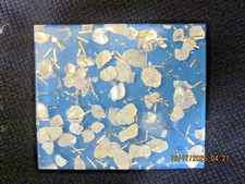 VINTAGE 50's S F CO. FIFTH AVENUE COMPACT EMBEDDED WITH CONFETTI FLAKES picture
