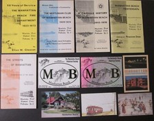 5 Rare MANHATTAN BEACH CA HISTORICAL BOOKLETS 1970s + 2 Stickers & 3 Postcards picture