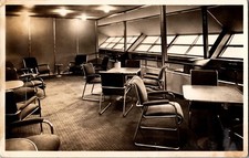 1935 Germany RPPC Postcard Cover LZ 129 Hindenburg Zeppelin Hall Lounge picture