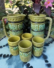 Royal Sealy vintage MCM avocado green tea set  w cupsJapan picture