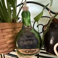 Vina Undurraga Vintage 1966 Pinot Chile Green Glass Bottle with Oil Lamp Wick picture