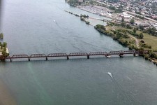 Photo:Buffalo New York 2000s Aerial Railroad Bridge Over River picture