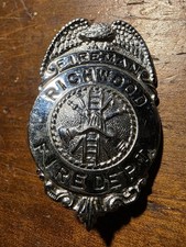 Obsolete Vintage Richwood , WV Fireman's Badge Fire Department West Virginia WVa picture