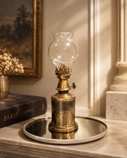 Antique French Pigeon Oil Lamp Brass “Lampe Pigeon Garantie Véritable” c.1900 picture