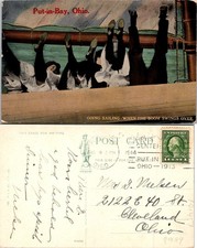 Put-in-Bay OH Going Sailing When the Boom swings over Funny 1913 Postcard 101417 picture