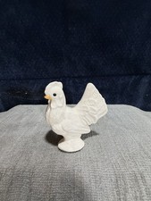 White Ceramic Hen Chicken Figurine Farmhouse Country Kitchen Decor picture