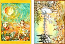 2~4X6 Art Postcards CHILD OF THE SUN & GIRL WITH UNICORN By Artist ELS BROUWER picture