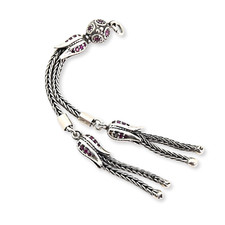 Tulip big with ruby silver tassel metal 925 pure Prayer Beads Tesbih 710135 picture
