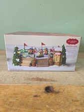 NEW St. Nicholas Square Bumper Cars Christmas Village Illuminated Motion Music picture