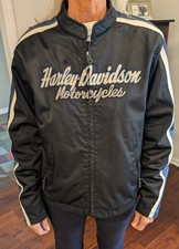 Harley-Davidson Motorclothes Black Zip-Up Jacket w/ Logo, Size XL picture