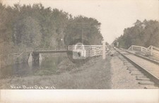 Railroad Scene Near Burr Oak MI Michigan RPPC Photo Postcard COPY picture