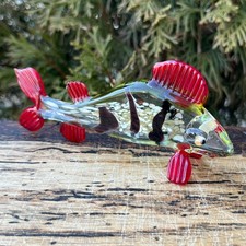 Glass Perch Fish Figurine Hand Blown Art Glass Fish Ocean Decor Gift picture