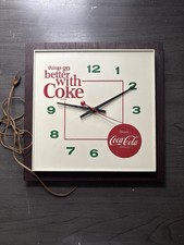 Vintage 1960s Coca-Cola Things Go Better With Coke Electric Wall Clock KCS Works picture