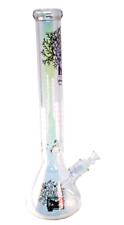 18 inch beaker bong 7mm glass tree design hookah water pipe colorful picture