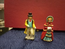 Lefton Colonial Christmas Village Mr & Mrs Notfel Figurines 06735 VTG Vintage picture