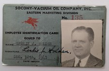 1941 Socony-Vacuum Oil Company Employee Photo ID Card Mobil Marketing Division picture