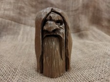 Rustic Hand Carved Wood Spirit Statue Linden Wood Folk Art 3.7
