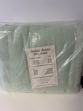 Vintage JC Penney Acrylic Blanket Foam Green King Size 108 x 90 Waffle Weave NEW picture