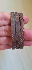 An extremely rare set of 3 ancient brass cuff bracelets picture
