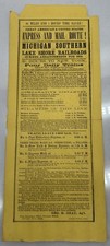 RARE 1856 Michigan Southern Railroad Bulletin Pre-Civil War Map - Chicago Print picture
