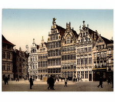 Belgium, Antwerp, Grand Place vintage photochrom photochromic, vintage photoch picture