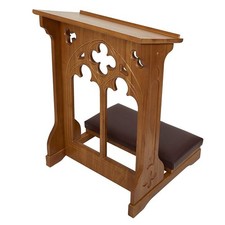 Hardwood Windsor Collection Padded Kneeler Oak Prayer Church Altar Furniture picture