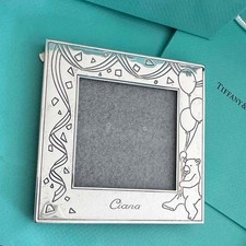 Tiffany &Co*PARTY* BEAR BALLOONS RIBBONS PICTURE FRAME Sterling Silver 4