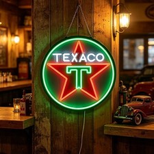 US STOCK Texaco Motor Oil Gasoline LED Neon Sign 16