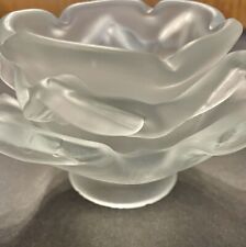 Vintage 2 1/4 Fitte Satin Frosted Glass Etched Rose Petal Lamp Shade 2 7/8 Tall picture