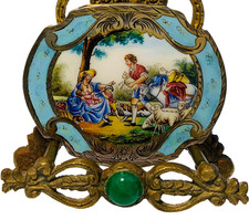 EXTREMELY RARE 800 *Very INTRICATE LARGE PAINTING Enamel Italy Compact EXCELLENT picture