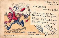 1907 Utica MO Comic Postcard