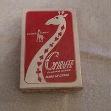 Vintage Giraffe Brand No 600 Playing Cards Sealed Deck China Retro Red Back picture