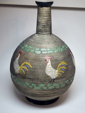 Antique Julius Dressler Austria Hand Painted Rooster Vase, Unusual 9