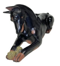 Doberman Figure Statue Dobie Dobermann Pinscher Black Dog H7.5”x 17”x 5” picture