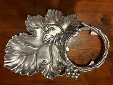 Arthur Court 2006 Silver Metal Grapes Pattern Serving Tray, Hand Wash Only picture