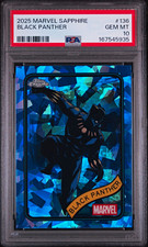 2025 Topps Marvel Sapphire Black Panther #136 PSA 10 GEM MINT POP 1 picture
