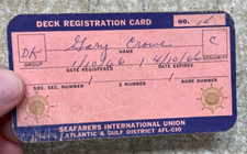 1966 Seafarers International Union Deck Registration Card Atlantic & Gulf picture