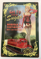 Vintage Style Norfolk & Portsmouth Belt Line Railroad Train Metal Sign 12