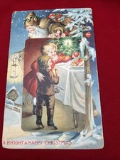 Beautiful Antique Christmas Postcard  With Santa And Children Used Early 1900’s picture