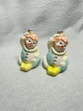 Vintage Norcrest Clown Salt & Pepper Shakers Ceramic Korea Colorful Pair picture